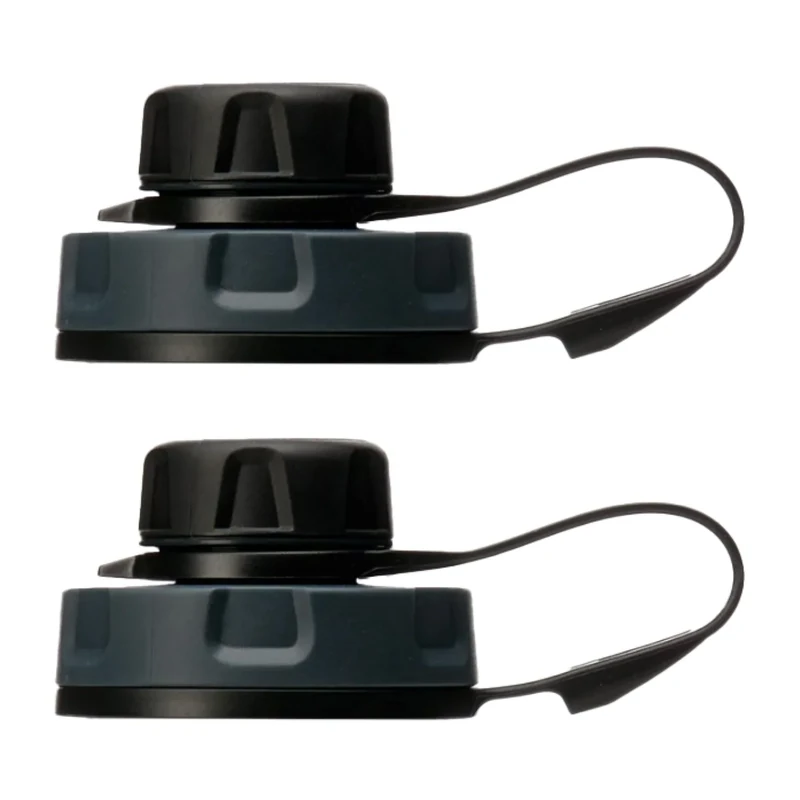humangear capCAP+ | Converts Wide-Mouth Openings | Secure Easy Open | Food-Safe Material | Water Bottle Accessory Lid, Black 2-Pack