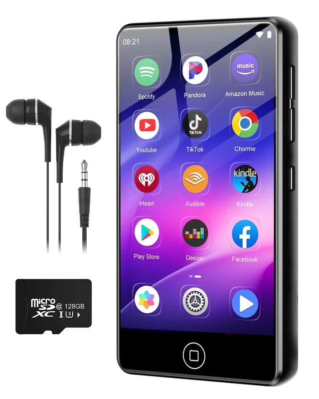 AGXOV MP3 Player 144GB - BT & WiFi, 4" Touchscreen, USB-C, 512GB Max