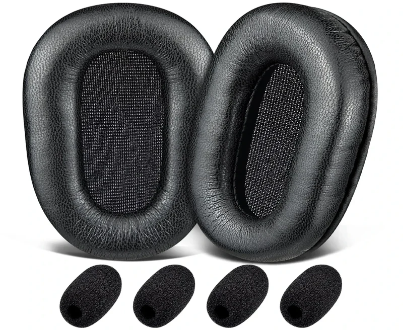 SOULWIT Ear Pads Replacement for for BlueParrott B450/S450(450XT 450 XT) Noise Cancelling Bluetooth Headset, Earpads Cushion with Protein Leather and Noise Isolation Foam - PL Black