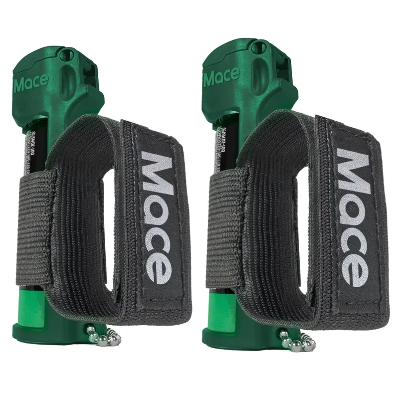 Mace Dog Repellent Spray - 2-Pack Dog Deterrent & Self Defense Spray, 0.63 oz, 10 Feet Range, Max Strength 10% OC Canine Safe Formula, Flip Top Safety Cap, Adjustable Hand Strap