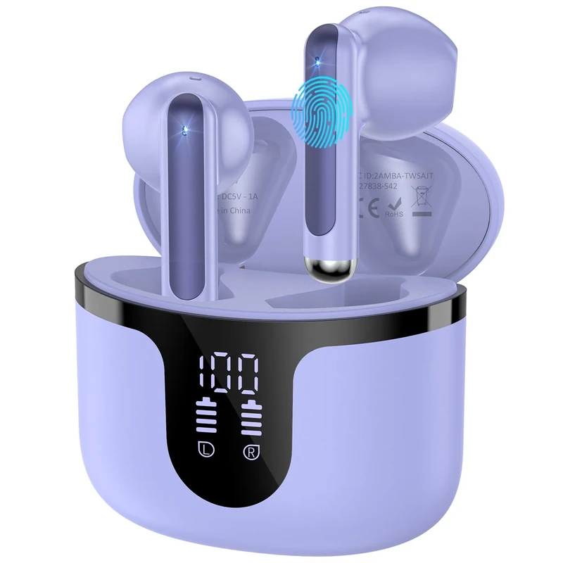 BHNYBWUL Wireless Earbuds - Bluetooth 5.3, ENC Noise Cancel, 50H Play