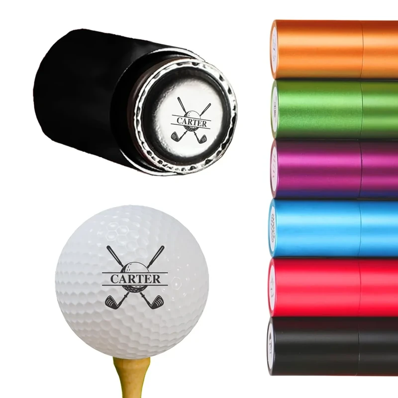Hatchaa Custom Golf Ball Stamp Marker, Quick-Dry Self-Inking Golf Ball Personalized Stamp with Logo Monogram, Reusable Waterproof Golf Ball Marking Gift for Men Golfer & Dad Husband, Golf Balls Stamp