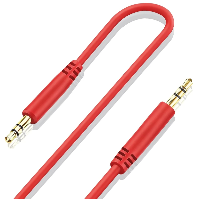 Replacement Audio Cable Aux Cord for Beats Headphones 3.5mm to 3.5mm Wire for Beats Solo2 Solo3 Solo4 Studio3 Wireless HD Pro by Dr. Dre Sony WH-1000XM4 WH-1000XM5 WH-CH720N Headphones (No Mic) - Red
