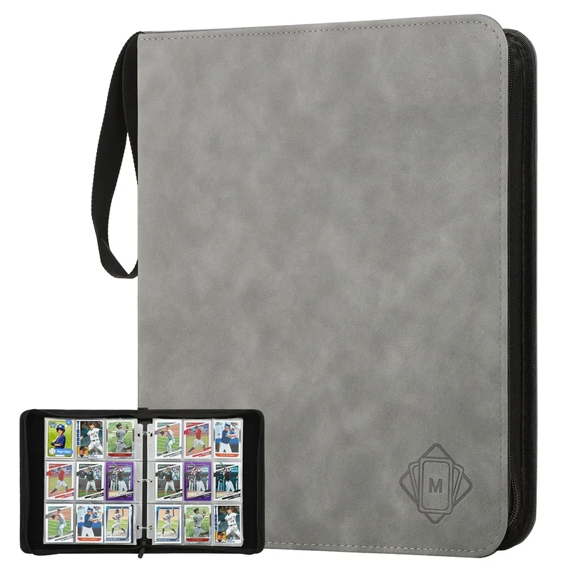 Trading Card Binder with Sleeves 9 Pocket Premium 720 Double Sided Pocket PU Card Collection Binder, Collectible Albums Card Folder for MTG, TCG, Sports Cards