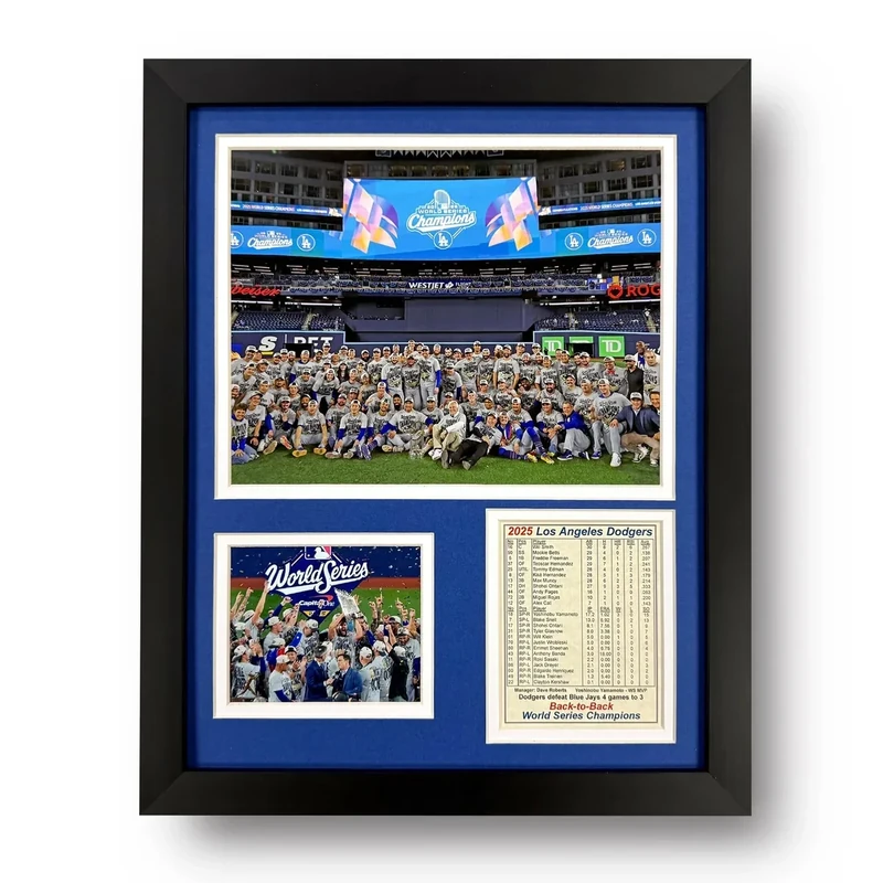 Los Angeles Dodgers | 2025 World Series Champions | Collectible Baseball Memorabilia | MLB Framed Picture & Photo Collage Gift, Man Cave Wall Art, Home Room Decor | 2 Sizes & 4 Styles (Mound, 12"x15")