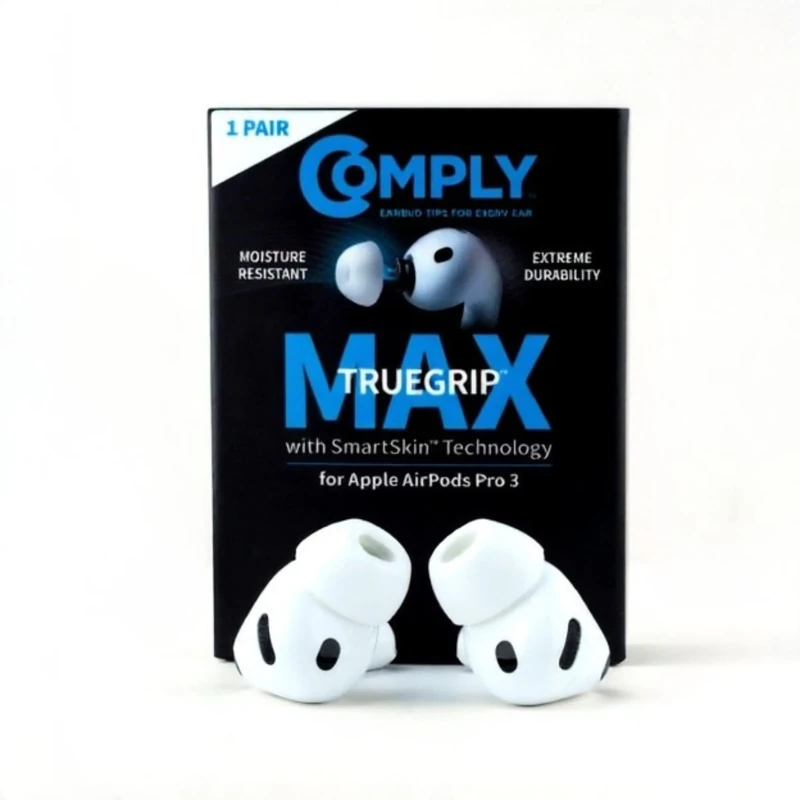 Comply TrueGrip MAX Foam Earbud Tips for AirPods Pro Gen 3 - White