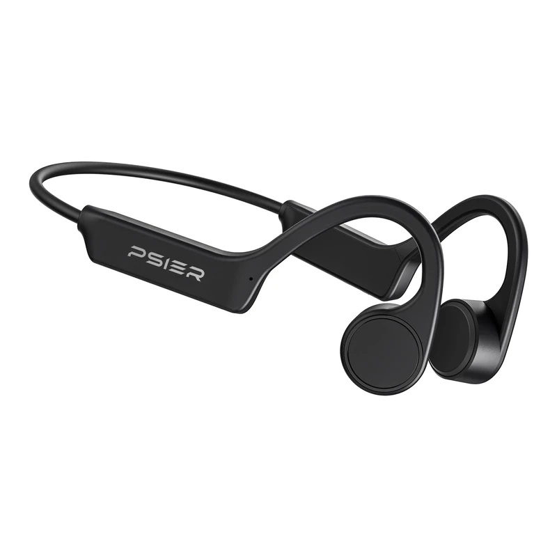 PSIER Bone Conduction Headphones, Open-Ear Bluetooth 5.4 Wireless Sport Headphones, Bone Conduction Earbuds 10H Playtimes with Mic, IPX6 Waterproof Earphones for Hiking, Cycling, Gym, Black