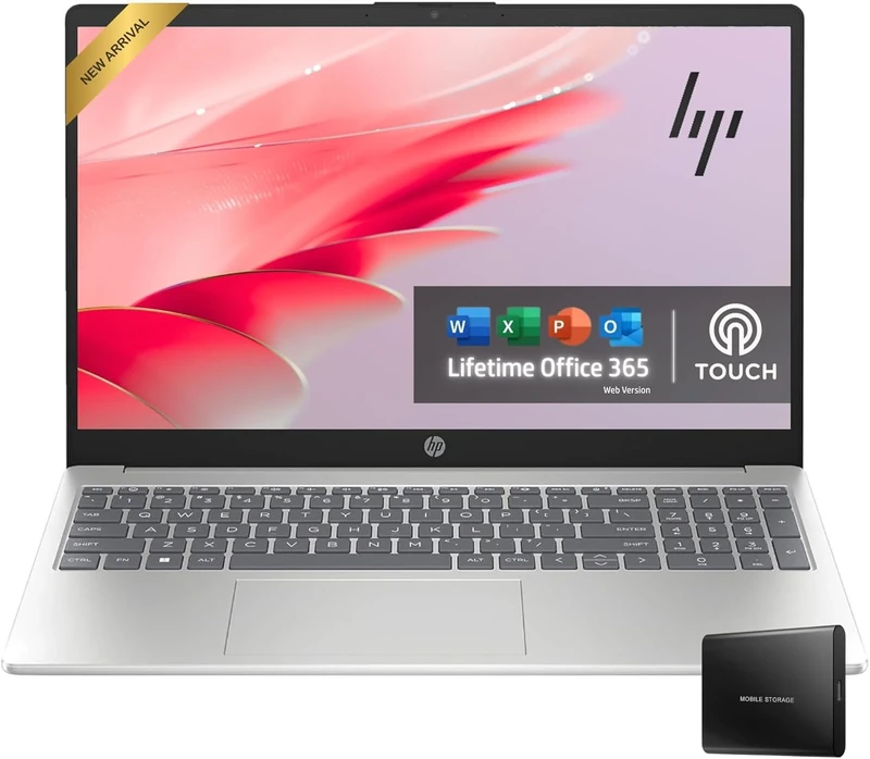HP Laptop Computer - 15.6“ Touchscreenan Display - 32GB DDR4 RAM - 1TB Storage(512GB SSD and 512GB External) - Office 365 for The Web - Intel 13th 6-Core i3 - Windows 11 no Mouse