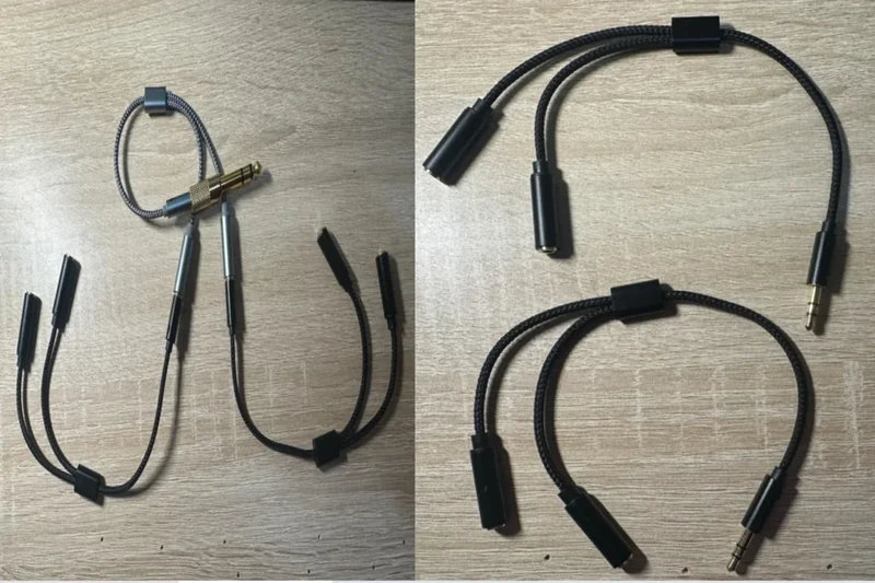 Quelong 5Pcs Headphone Splitter, Dual Headphone Nylon Braided Extension Cable, Hi-Fi Audios Stereo Y Splitter 3.5mm 2 Female 1 Male, Suitable for Phones, PS4, Amplifiers, Smartphones, Tablets,etc.