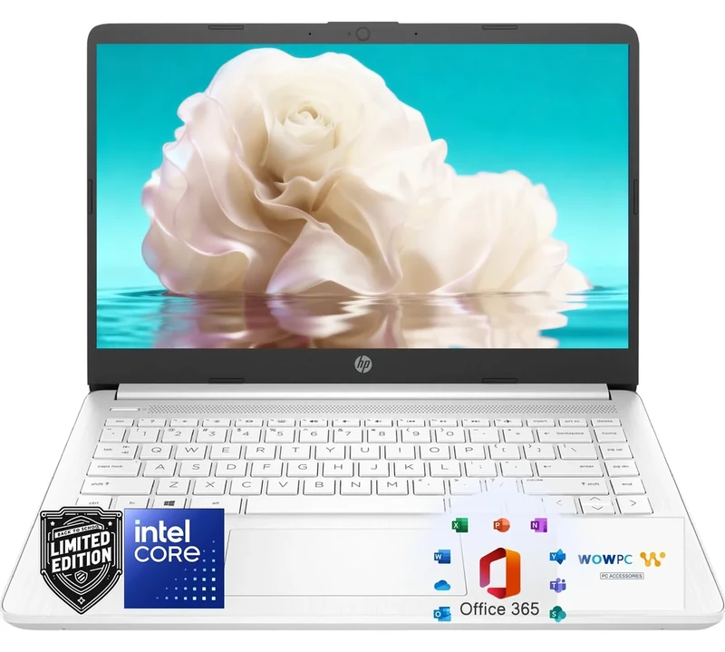 HP Ultrabook Laptop for Students and Business • Office 365 & Copilot AI • Intel 4-Core CPU • 1.1TB Storage (1TB OneDrive and 64GB SSD) • 16GB RAM • Windows 11 w/o Mouse