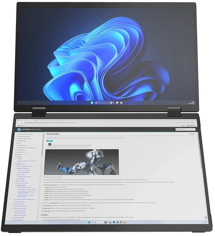 Maxfree Dual Portable Monitor for Laptop – 2X 15.6 FHD 1080P IPS Screens, USB-C & HDMI Plug and Play, Low Blue Light, VESA Compatible, Ease to Storage