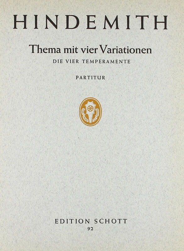 Theme with four Variations: according to the four Temperaments. string orchestra and piano. Partition de direction.