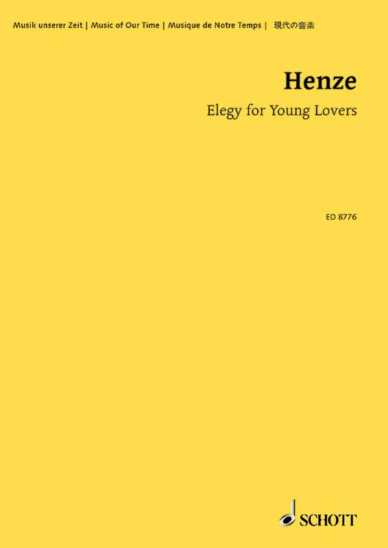 Elegy for young Lovers: Opera in 3 Acts. Partition d'étude.