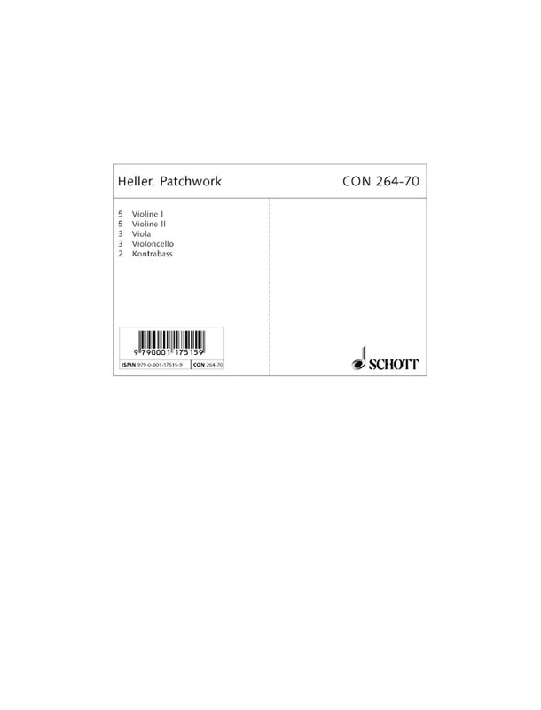 Patchwork: string orchestra. Jeu de parties.