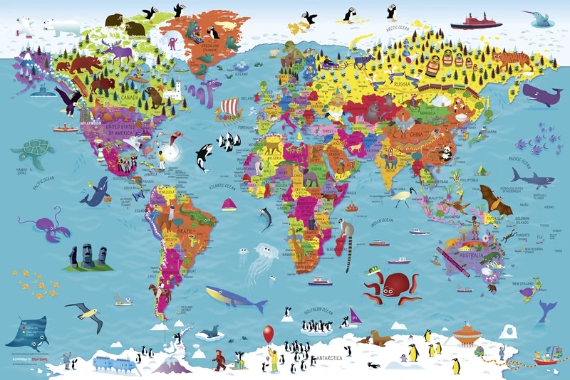 Collins Children’s World Wall Map: An illustrated poster for your wall