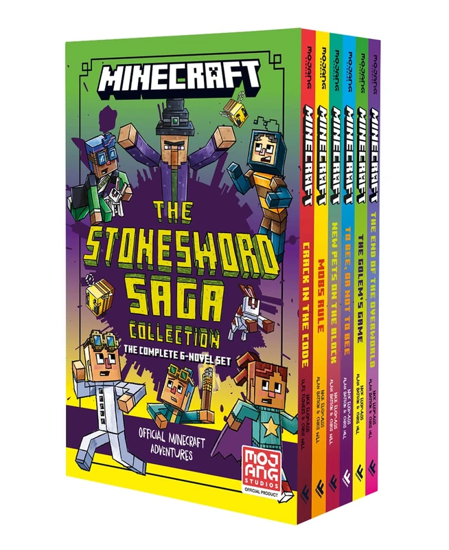 Minecraft Complete 6 Book Stonesword Saga: Official illustrated LitRPG children’s gaming fiction – perfect for fans of A Minecraft Movie and kids aged 6, 7, 8 & 9!
