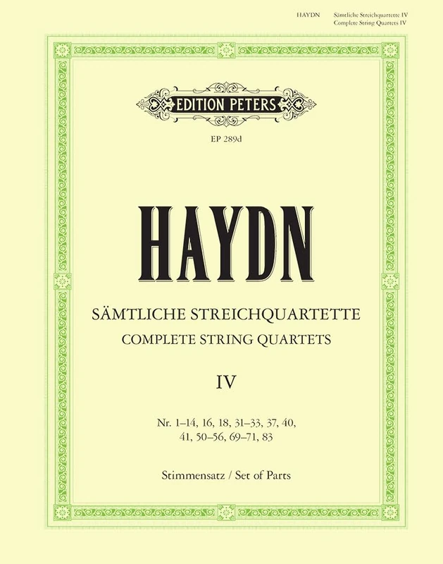 Haydn: String Quartets, complete Vol.4 (EP289D)