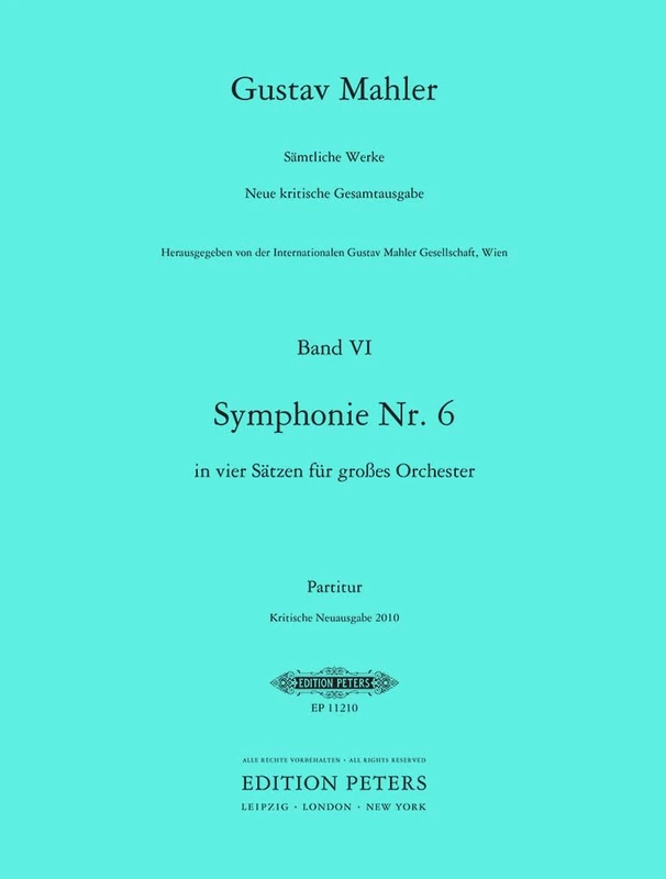 Mahler: Symphony No. 6 (Full Score) (EP11210)