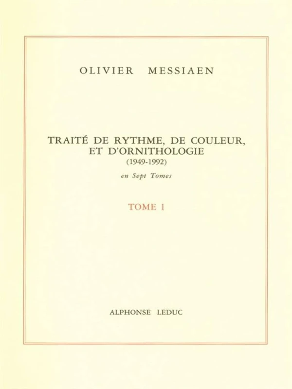 Traite de Rythme, de Couleur et d'Ornithologie Tome 1 - Image 1