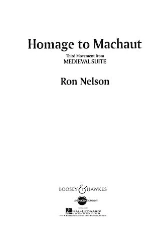 Medieval Suite: No.3: Homage to Machaut. QMB 429. Wind band. Partition et parties.