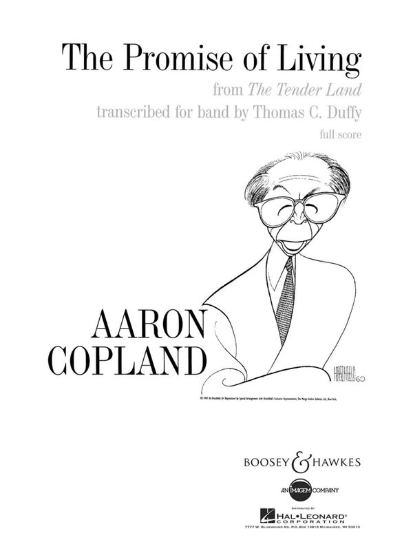 The Promise of Living: Thanksgiving Song from "The Tender Land". wind band and mixed choir (SATBB). Partition et parties.