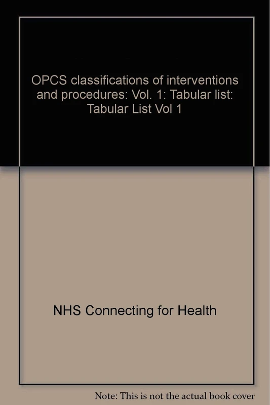Tabular list (v.1) (OPCS Classifications of Interventions and Procedures Version 4.4) - Image 1