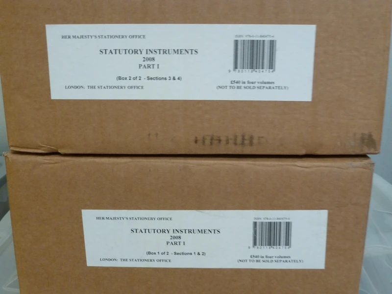 Statutory instruments 2008: Part 1: Section 1 nos. 3-410; Section 2 nos. 411-650; Section 3 nos. 651-793; Section 4 nos. 794-1212; 1st January to 30th ... 2008 (Statutory Instruments - Bound Volumes)