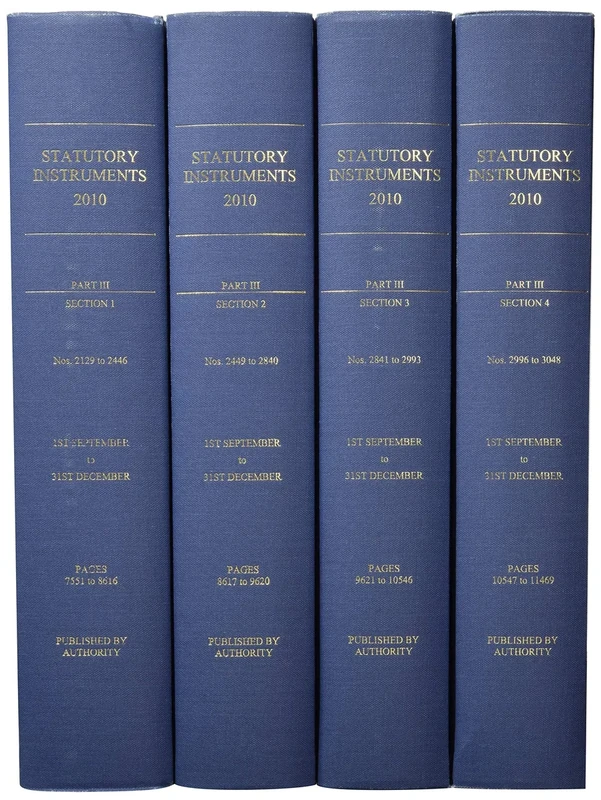 Statutory instruments 2010: Part 3: Section 1 nos. 2129-2446; Section 2 nos. 2449-2840; Section 3 nos. 2841-2993; Section 4 nos. 2996-3048; 1st September to 31st December 2010