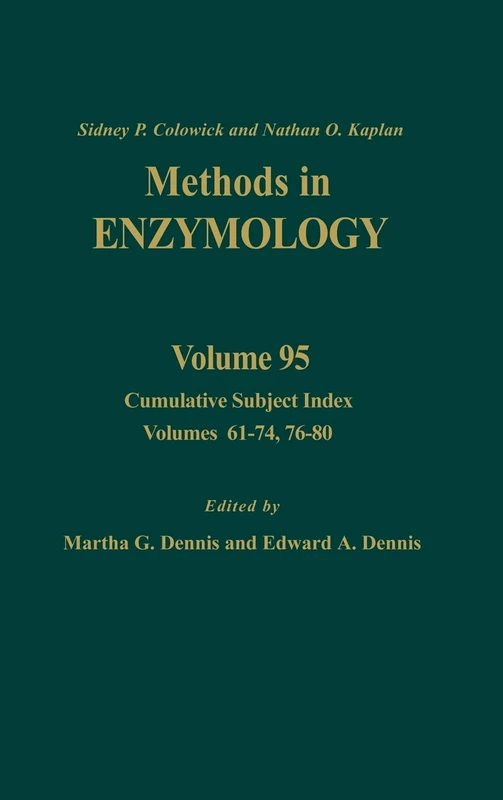 Cumulative Subject Index: Volume 95: Cumulative Subject Index Volumes 61-74, 76-80: Cumulative Subject Index, Volumes 61-74 and Volumes 76-80 v. 95 ... (Methods in Enzymology, Volume 95)