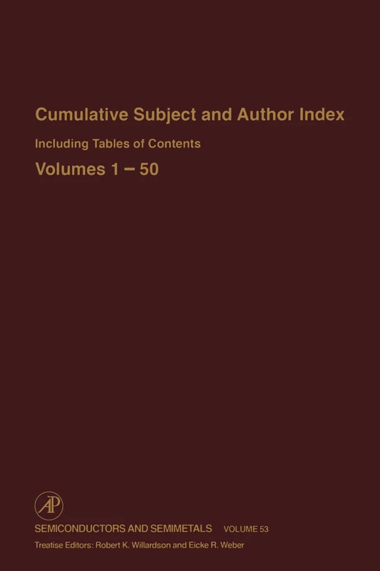 Cumulative Subject and Author Index Including Tables of Contents, Volumes 1-50 - Image 1