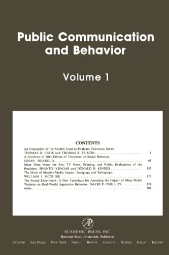 Public Communication and Behavior: Volume 1: v. 1