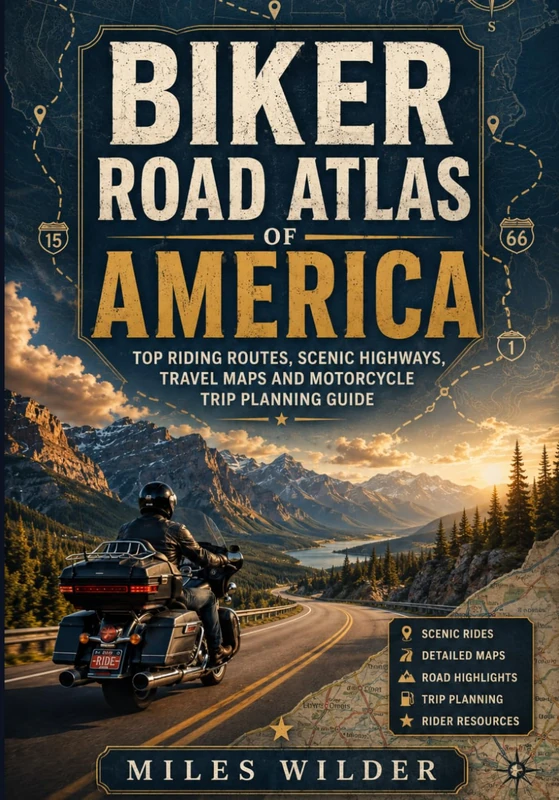 Biker Road Atlas of America: Top Riding Routes, Scenic Highways, Travel Maps and Motorcycle Trip Planning Guide