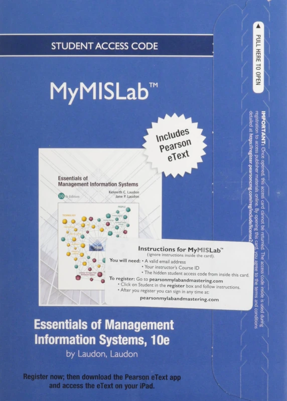 NEW MyLab MIS with Pearson eText -- Access Card -- for Essentials of MIS