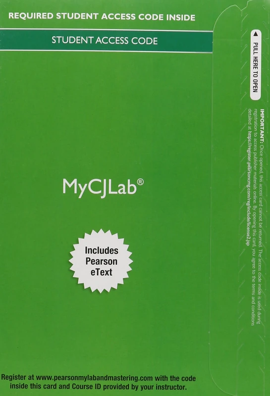 MyLab Criminal Justice with Pearson eText -- Access Card -- for Criminology (Justice Series) (My Cj Lab)