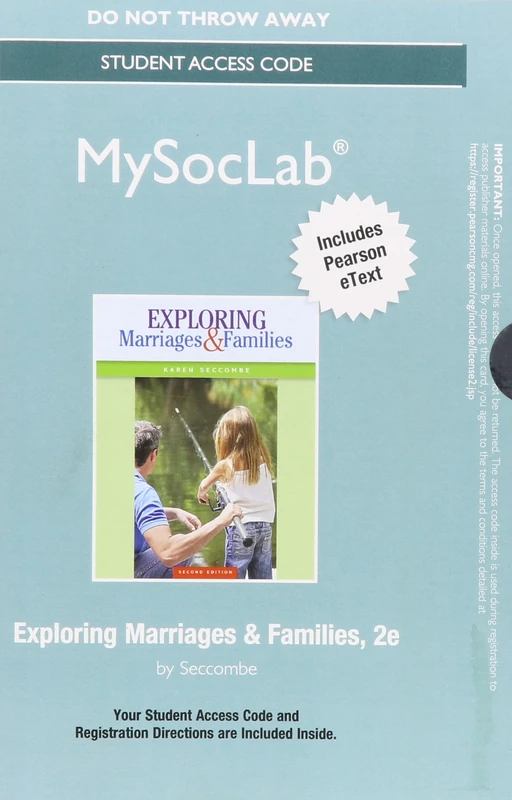 NEW MyLab Sociology with Pearson eText -- Standalone Access Card -- for Exploring Marriages and Families