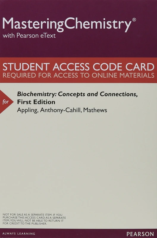 Mastering Chemistry with Pearson eText -- ValuePack Access -- for Biochemistry: Concepts and Connections