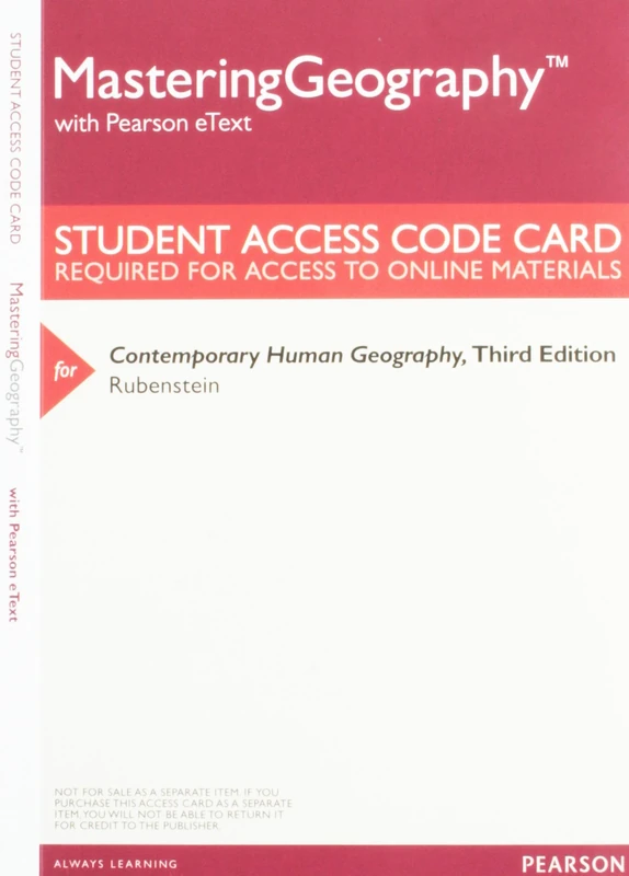 Mastering Geography with Pearson eText -- ValuePack Access Card -- for Contemporary Human Geography