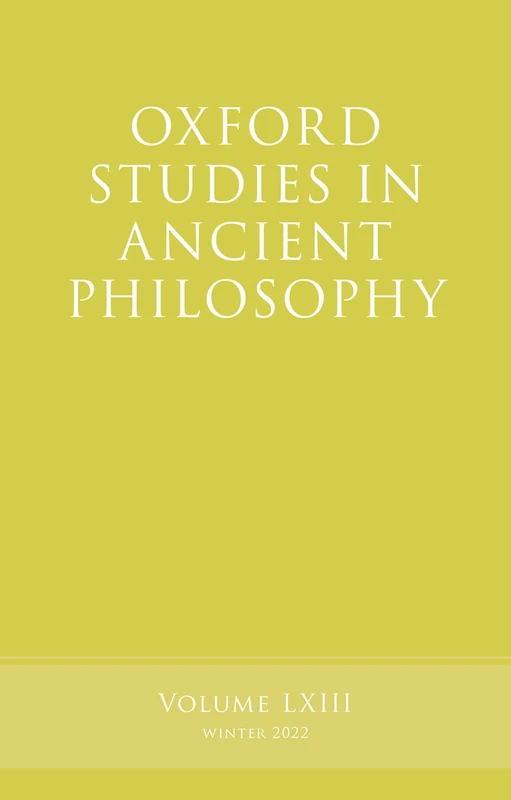 Oxford Studies in Ancient Philosophy, Volume 63 - Image 1