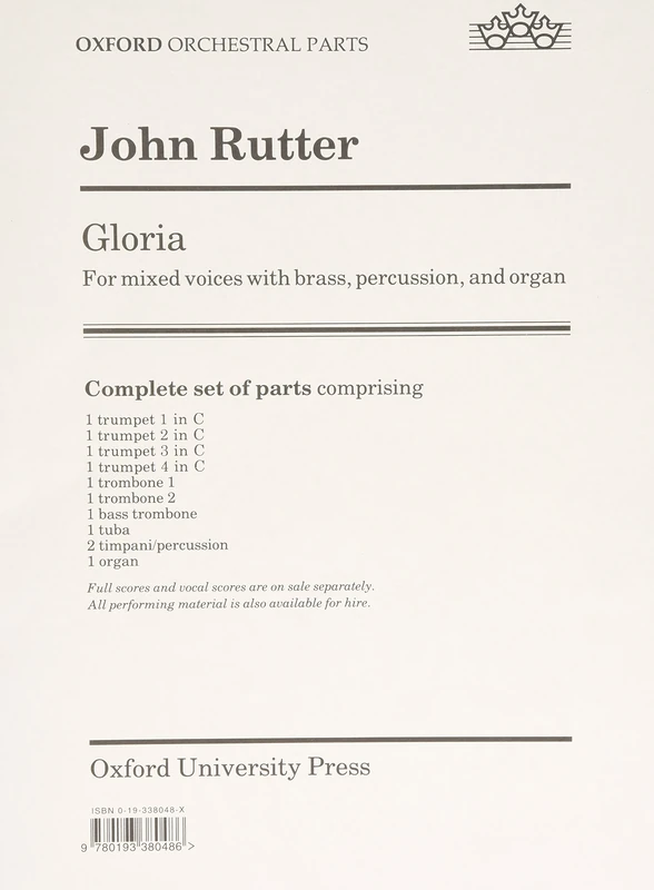 Gloria: Set of parts (brass and organ)
