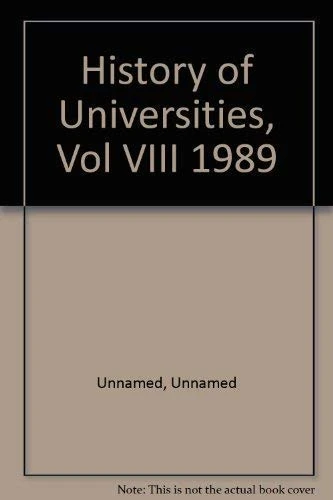 Volume VIII: 1989 (History of Universities)