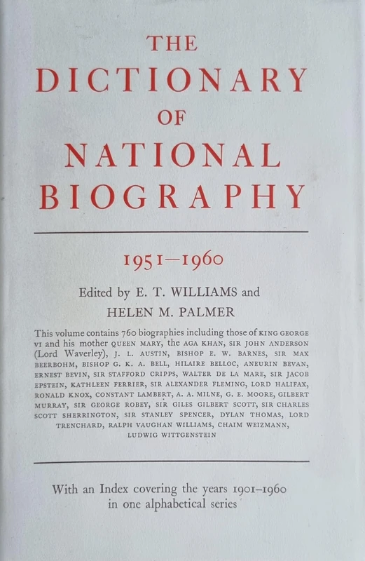 Oxford Dictionary of National Biography: 1951-1960 Volume