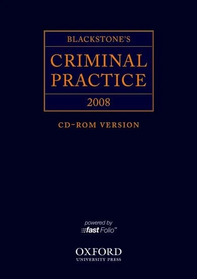 Blackstone's Criminal Practice 2008 CD-ROM