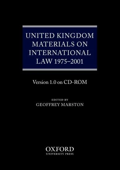 United Kingdom Materials on International Law 1975-2001: Version 1.0 on CD-ROM, Academic network licence