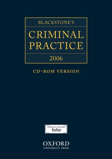 Blackstone's Criminal Practice 2006 CD-ROM