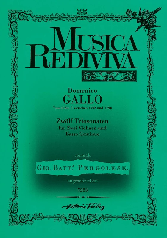 Zwölf Triosonaten: herausgegeben von Klaus-Peter Diller. 2 violins and basso continuo.