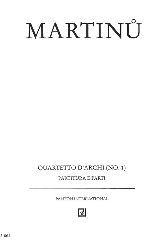 1. String quartet: H 117. string quartet. Partition et parties.