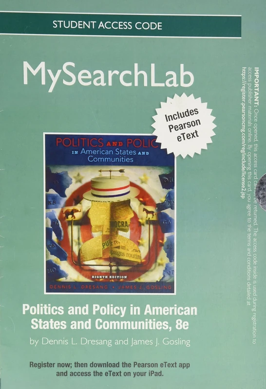 MySearchLab with Pearson eText -- Standalone Access Card -- Politics and Policy in American States & Communities