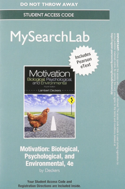 MyLab Search with Pearson eText -- Standalone Access Card -- for Motivation: Biological, Psychological