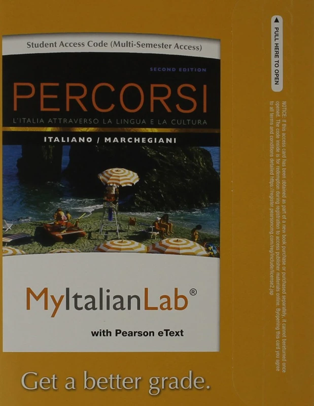 MyLab Italian with Pearson eText -- Access Card -- for Percorsi: L'Italia attraverso la lingua e la cultura (multi semester access)