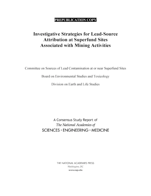 Investigative Strategies for Lead-Source Attribution at Superfund Sites Associated with Mining Activities